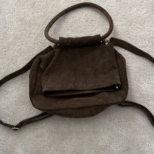 Elegant olive green Suede Women's Bag